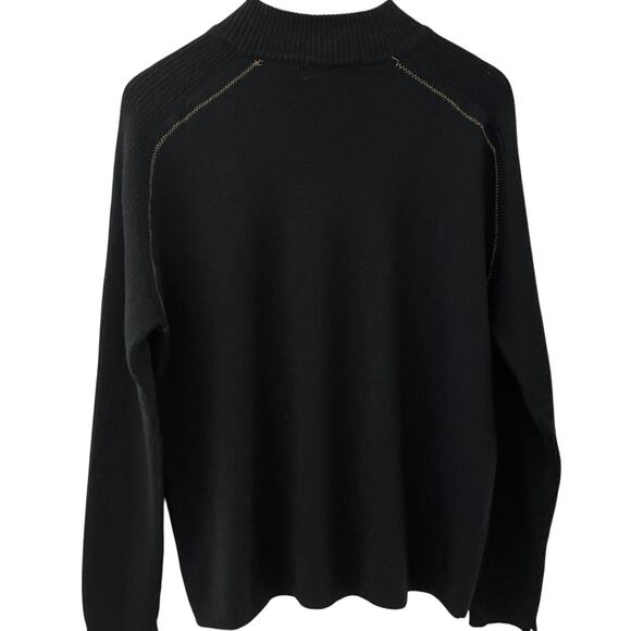 Wilke-Rodriguez Wool Blend Quarter Zip Soft Black Sweater Size Large - Picture 8 of 10